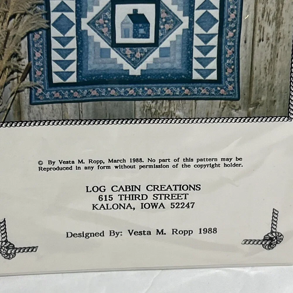 Pioneer Log Cabin Quilt/Wall Hanging LCC1029 NEW Vintage Sewing Pattern 1990